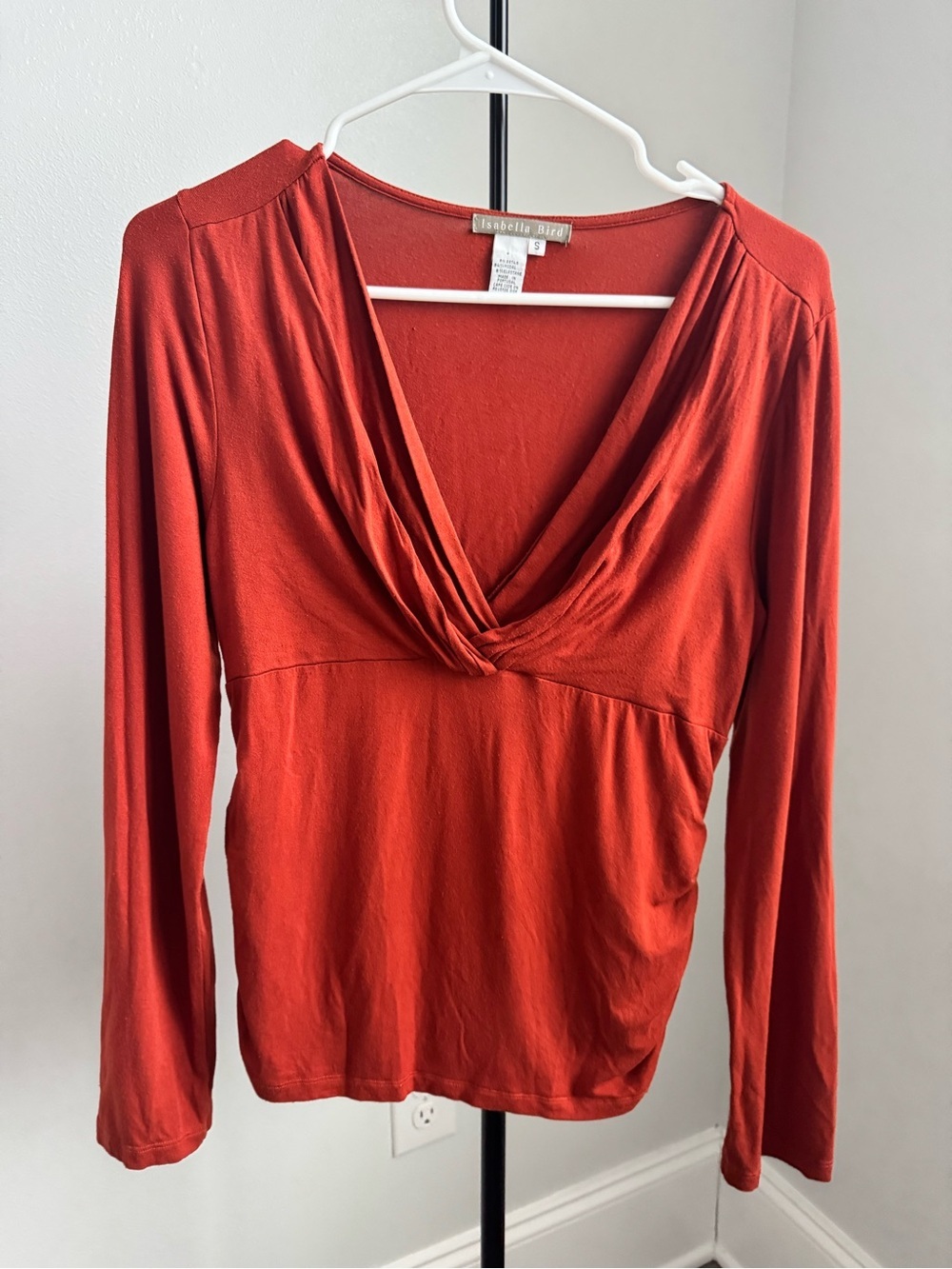 Isabella Bird Terracotta Rust Red Modal Elastane Knit Top Size Small - Made in P